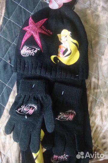 Шапка,шарф и перчатки для девочек