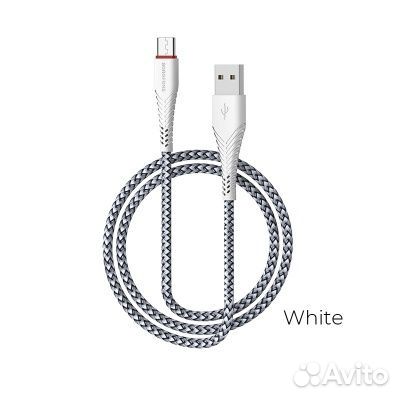 USB кабель borofone BX25 USB - Type-C, 3A, 1 м, бе