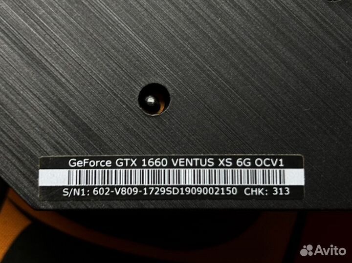 Видеокарта Msi GTX 1660 ventus XS 6GB