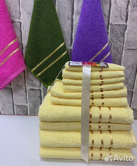 Набор банных махровых полотенец Новые 10в1