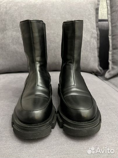 Ботинки сапоги челси черные кожа