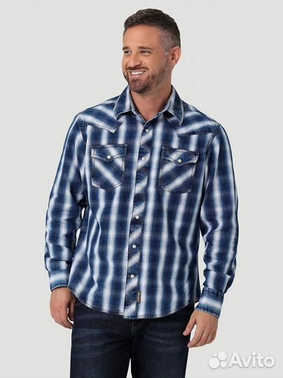 Wrangler Retro Premium Western Snap Plaid Shirt