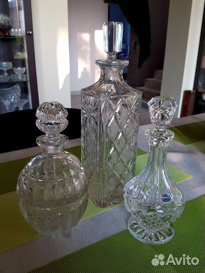 Хрустальные штофы, графины Bohemia, лзхс, Г-Х