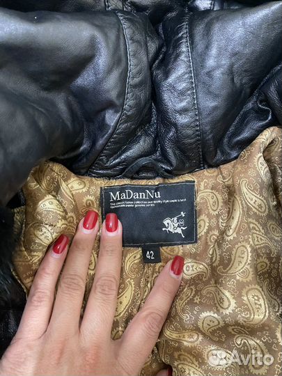 Кожаный пуховик