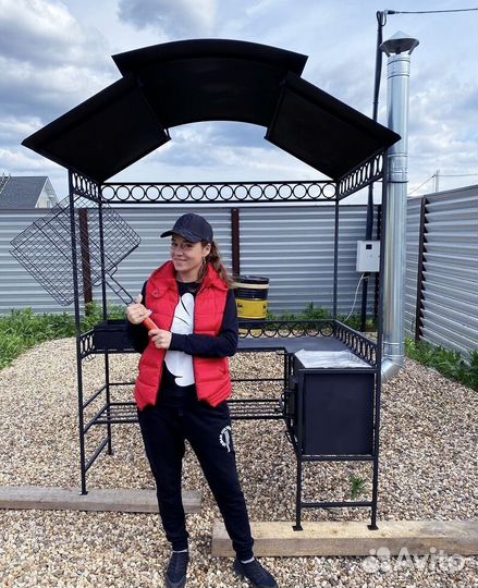 Мангал с печью под казан