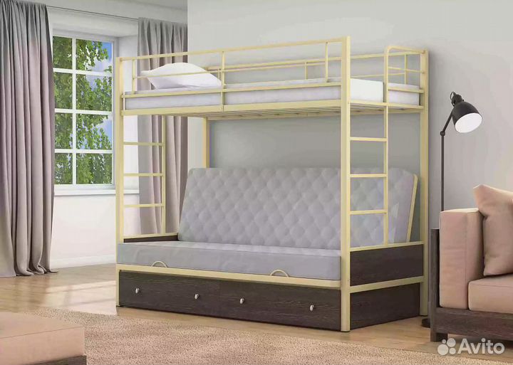 Двухъярусная кровать-диван Дакар 1 (с ящиком)