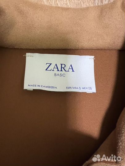 Zara пальто из искусственной замши, S