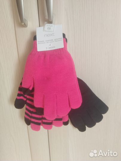 Перчатки новые Next 11-13 лет комплект