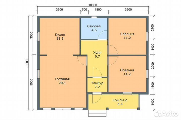 Каркасный дом 8,5х10 К-235