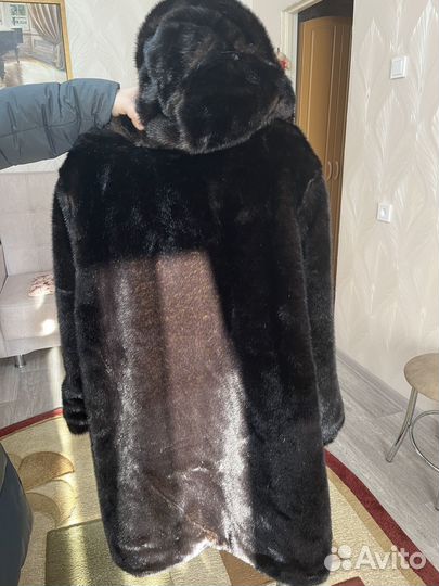 Шуба норковая с капюшоном