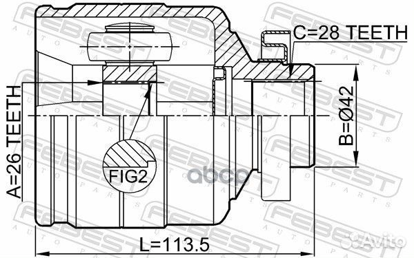 ШРУС внутренний правый 26X42X28 KIA sorento 13