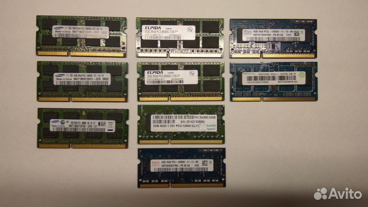 Память для ноутбуков DDR3 (2GB 1GB)