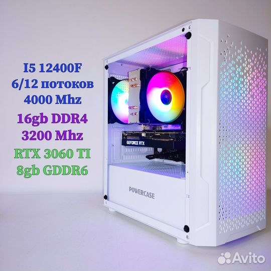 Игровой пк I5 12400F RTX 3060 TI 512 M2 16 RAM