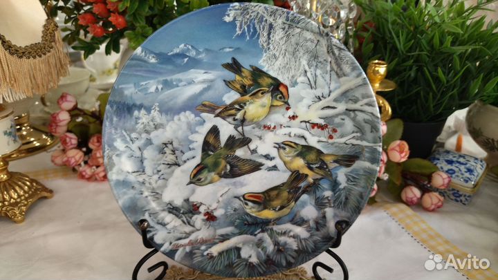 Тарелка Корольки Птицы Зимой Урсула Бэнд