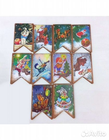 Гирлянда елочное украшение флажки