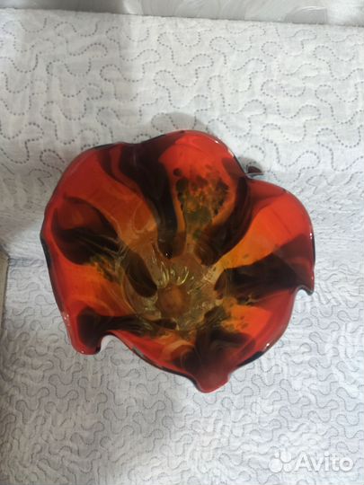 Ваза для цветов цветное стекло СССР