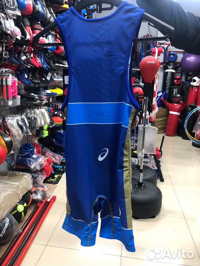 Борцовское трико asics красное и синее