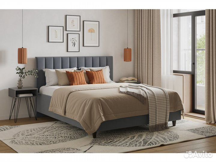 Кровать Адель 160 Velvet Grey