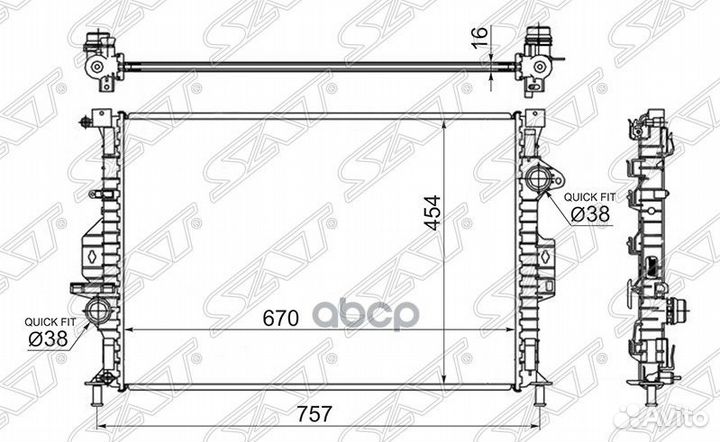Радиатор ford C-MAX 10/ford focus III 1,6T/ford
