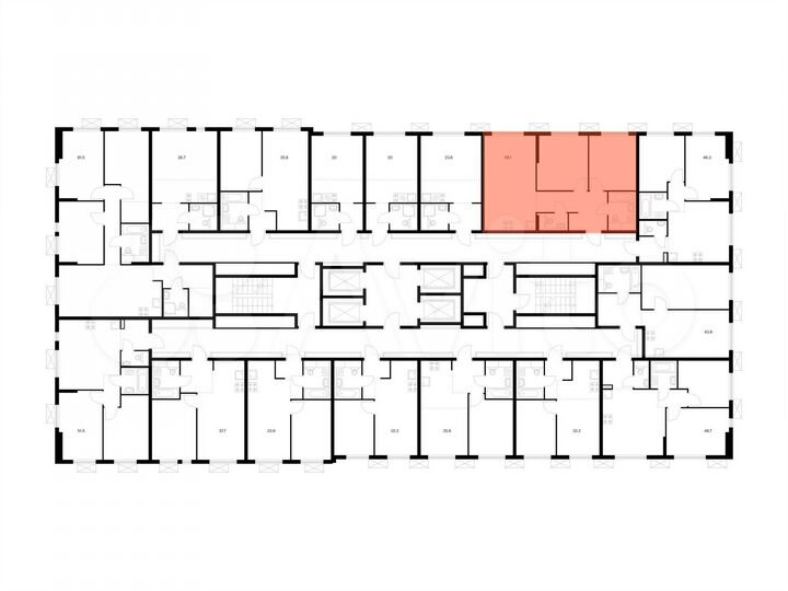 2-к. квартира, 58,1 м², 21/24 эт.