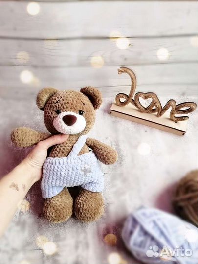 Плюшевый медведь (Вязаный, ручная работа)