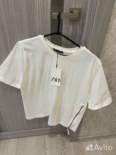 Футболка женская zara L с молнией сбоку