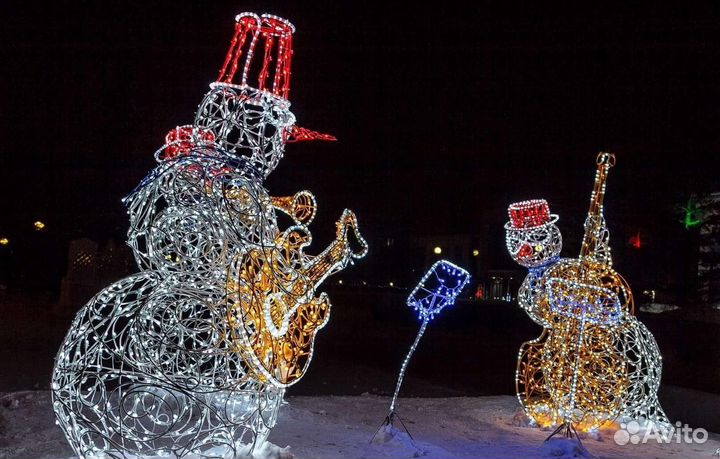 Светодиодная фигура Снеговик