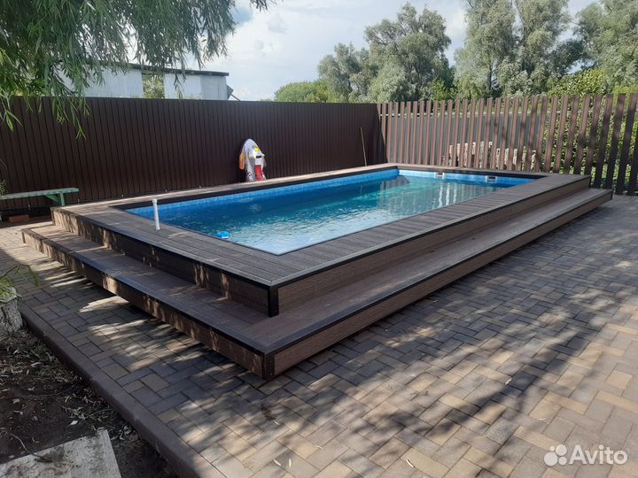 Террасная доска дпк+ монтаж