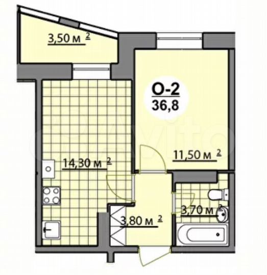1-к. квартира, 36,8 м², 5/8 эт.