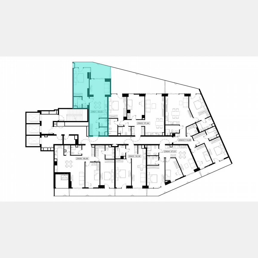 1-к. квартира, 70,3 м², 6/11 эт.