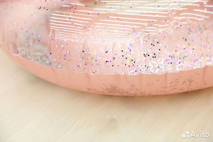 Надувной фламинго с блестками 90см