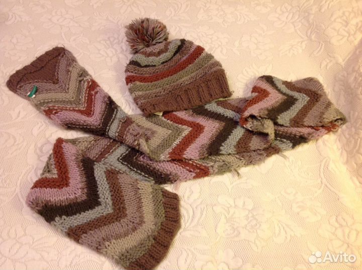 Шапка шарф Benetton Италия; Woolmark; Ale-Hop