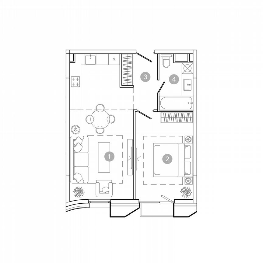2-к. квартира, 46 м², 13/21 эт.