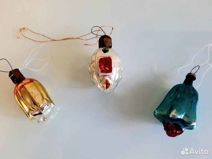 Елочные игрушки пакетом, стеклянные из СССР