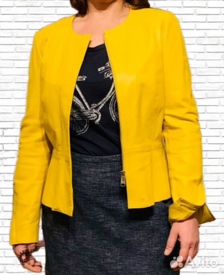 Кожаный пиджак женский 42 44