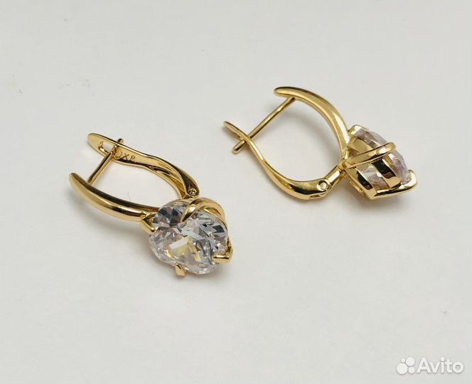 Серьги позолоченные