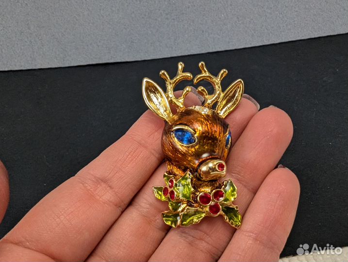 Christopher Radco. Рождественская винтажная брошь