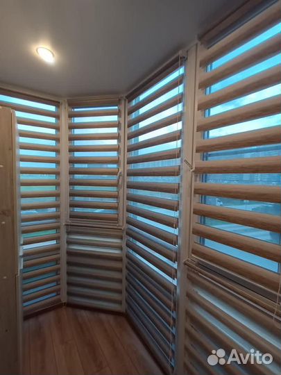 Кассетные рулонные шторы день-ночь