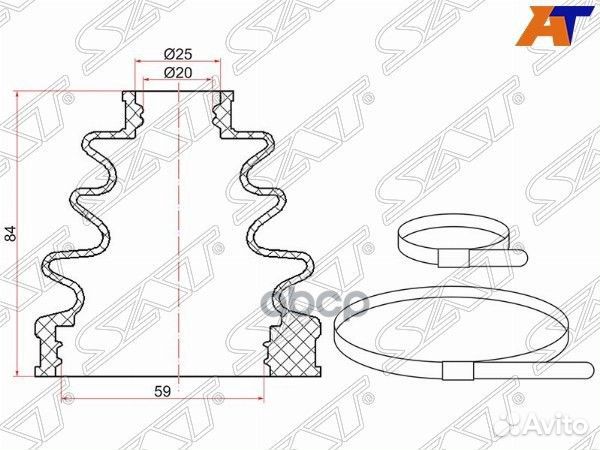 Пыльник шруса внутренний toyota Belta 05, Vitz