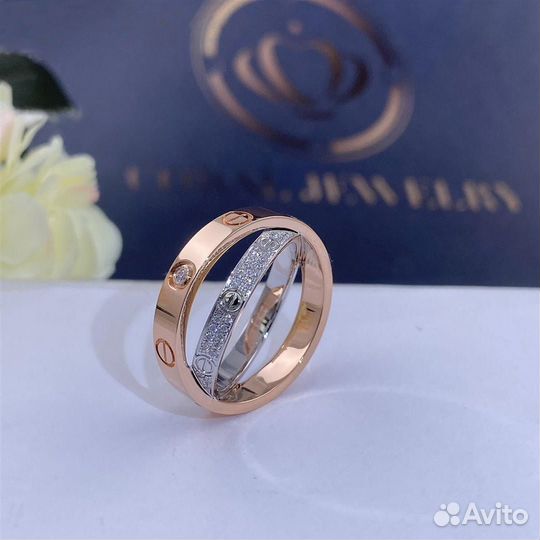 Кольцо Cartier Love, бриллиантовое паве 0,1ct