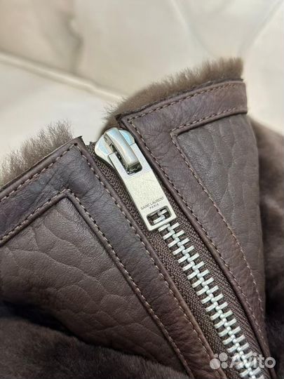 Кожаная дубленка saint laurent