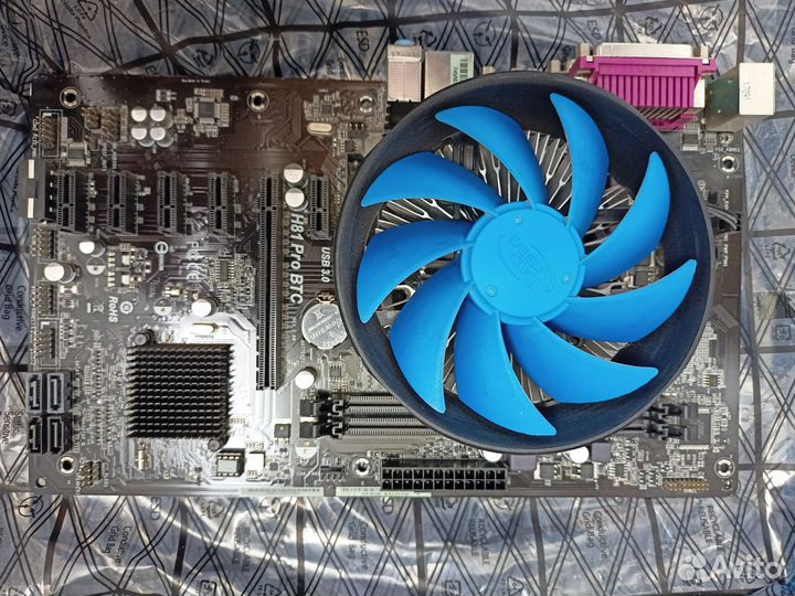 Мат плата h81 pro btc + cpu + cooler + озу