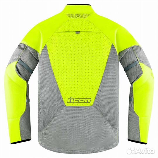 Icon Mesh AF2 CE Hi-Viz мотокуртка серая с желтыми вставками (размер: m)