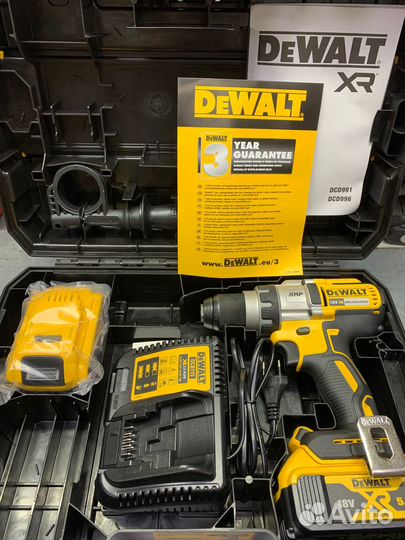 Дрель-шуруповерт dewalt DCD991P2 (18в) акб 2*5ач