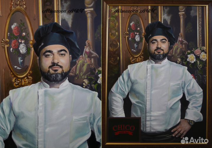 Портрет сюжет-шарж по фото на заказ ручная работа