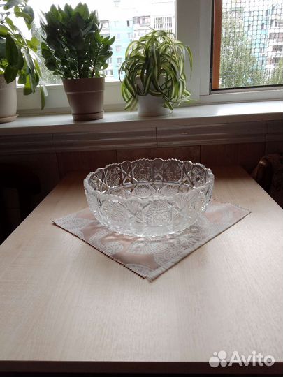 Хрустальная ваза для фруктов СССР