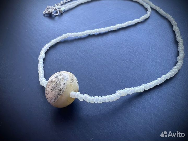 Чокер с натуральным янтарем