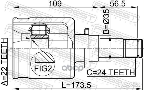 ШРУС внутренний к-кт левый Mazda 3 03-09