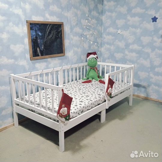 Кроватка от 2х лет Лисенок высокий борт из натурал