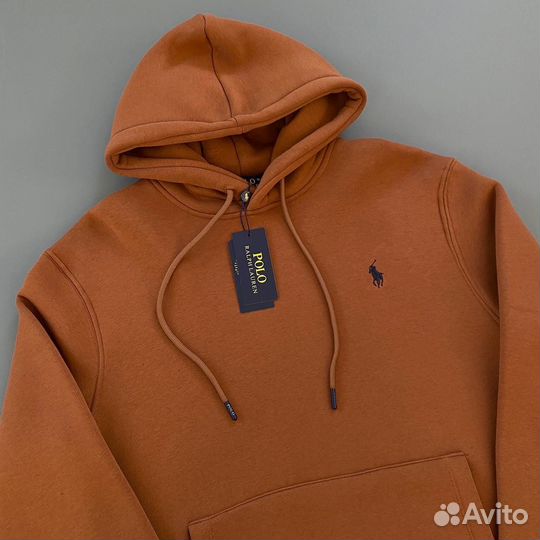 Толстовка Polo ralph lauren с начесом коричневая